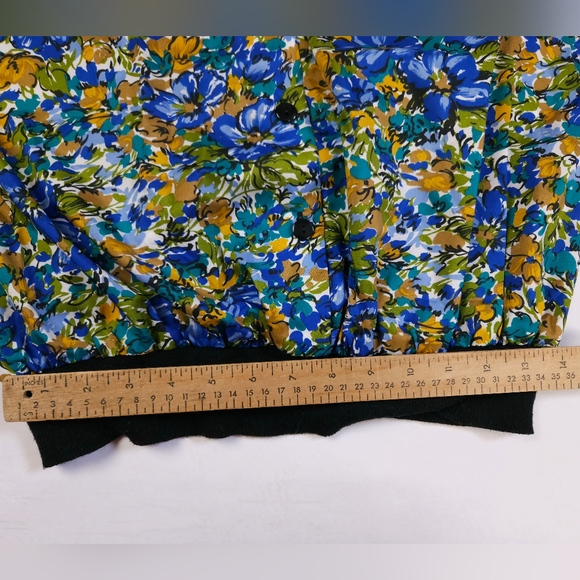 Vintage Judy Bond 80s Rare Floral Blouse Botanical Secretary Bomber Small - Picture 11 of 14